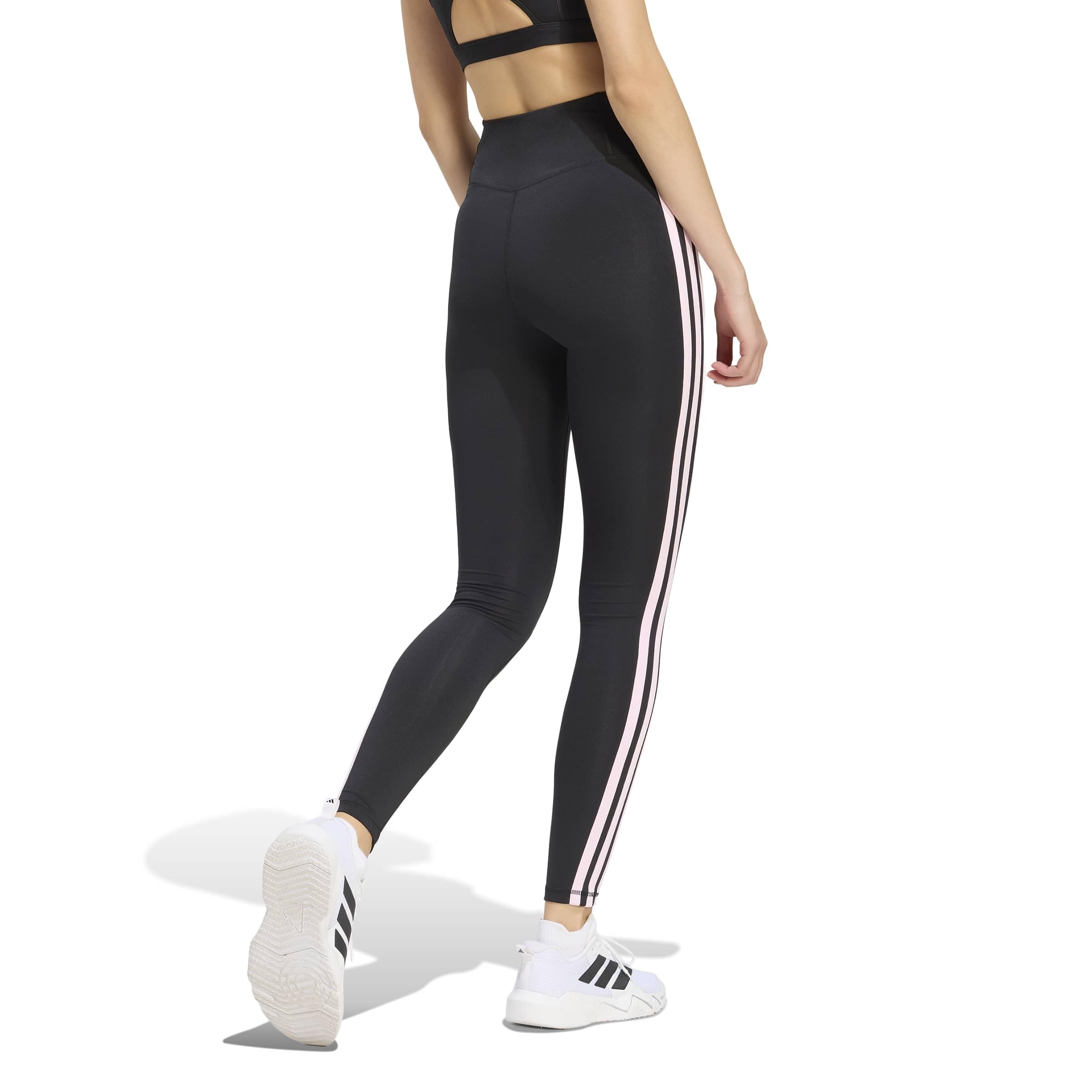 adidas Kobiety Optime Essentials 3 Stripes 7/8 Leggings Tights, black/clear pink, M
