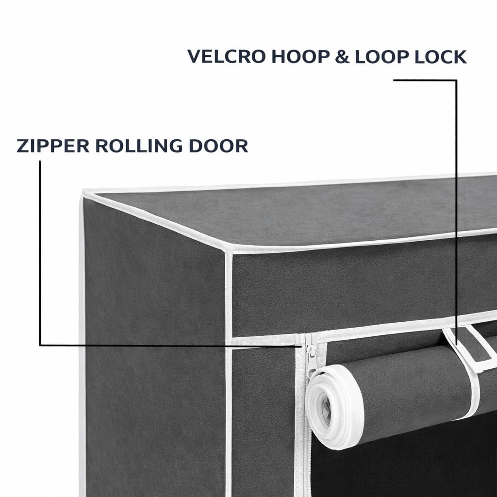 NextZen Shoe Rack with Cover for Home, 6 Layer Cartoon Print | Multipurpose Shoe Stand Organizer | Cloth, Book, Laundry, Toy Storage Shelf | Space Saving Rack for Home, Office & Hostel | DIY 3