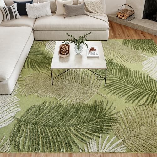 Tapete decorativo rectangular verde 9'x12' miniatura 6