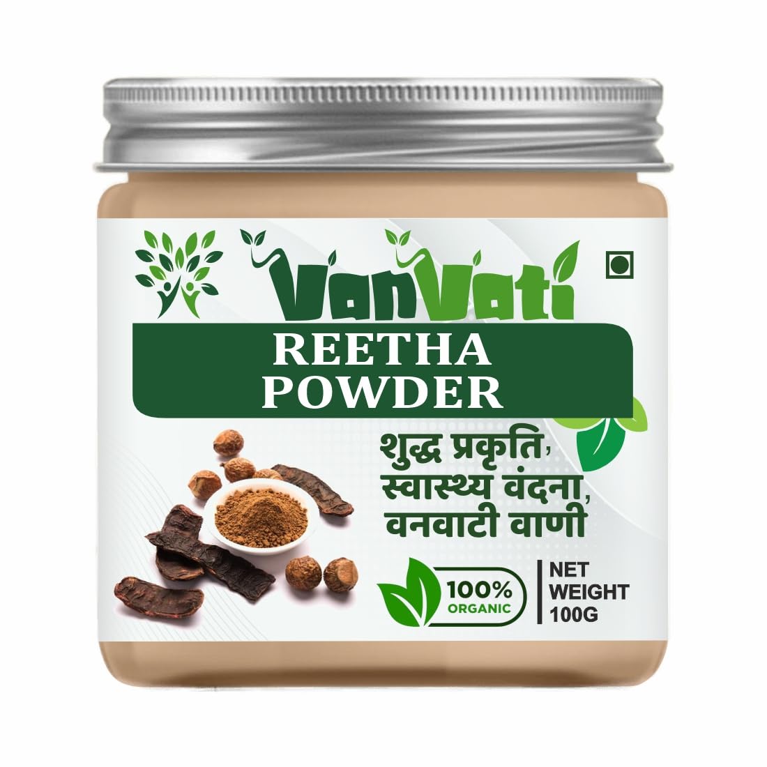 VANVATI Natural Reetha Powder - Cleanser For Hair Care And Skin Care Powder 100g-image-18
