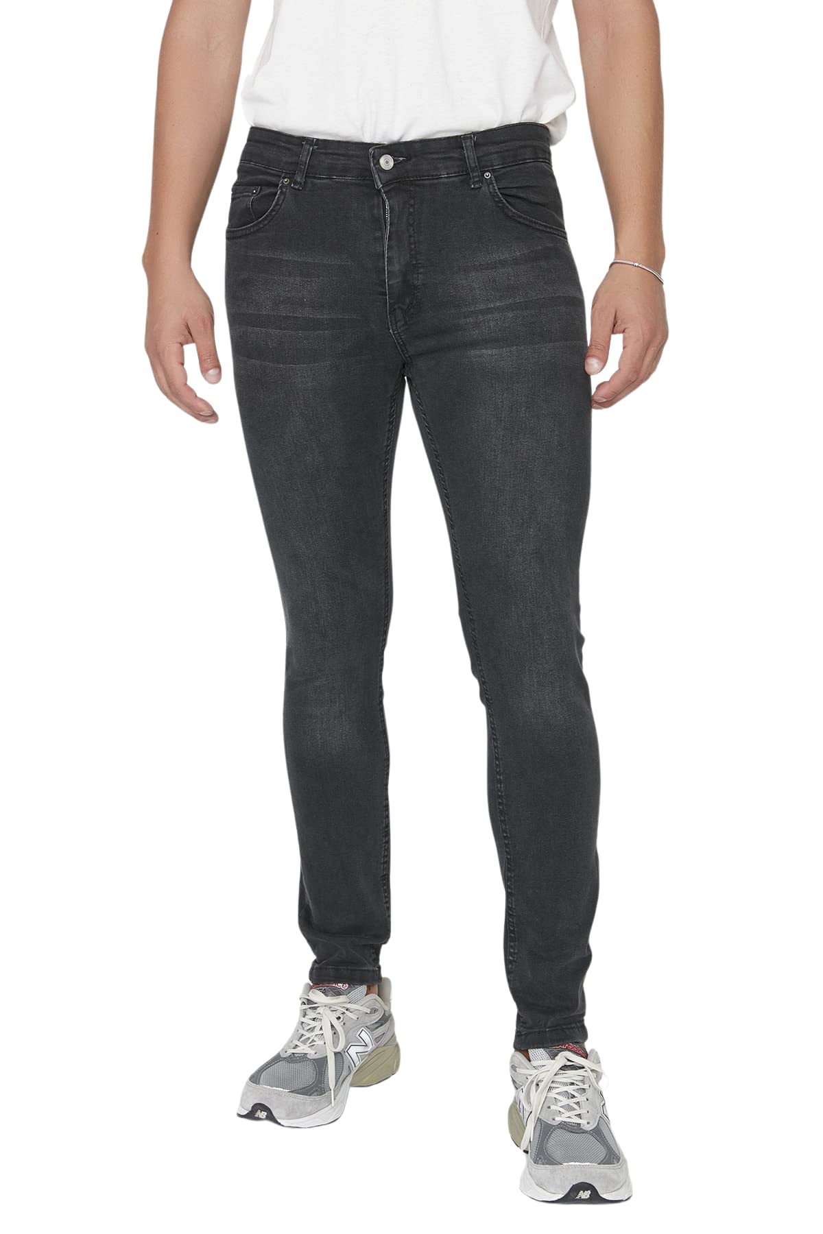 TRENDYOL Men's Herren Mittlerer Bund Skinny Jeans, Anthracite, 36