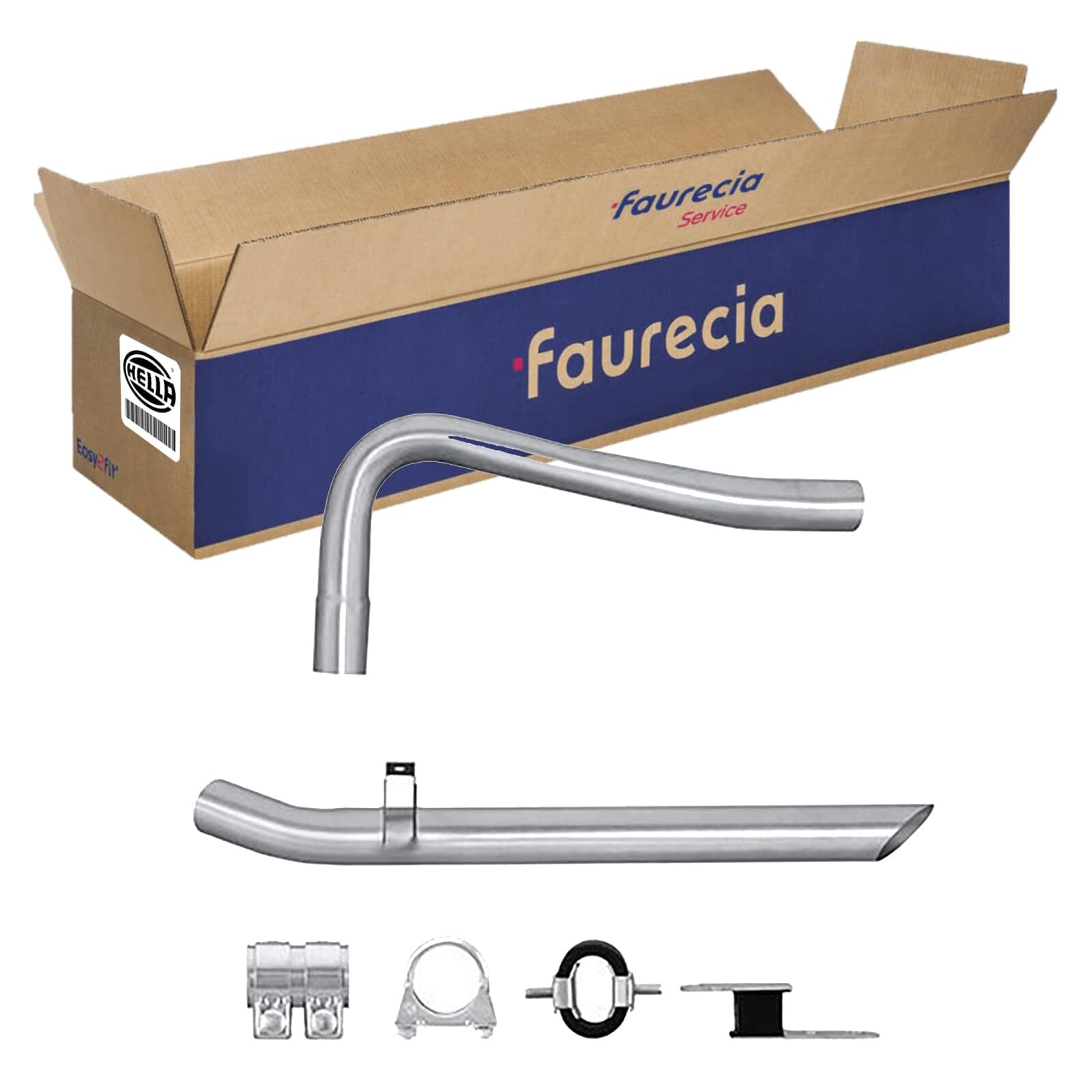 HELLA 8LA 366 004-171 Abgasrohr - Easy2Fit Kit - hinten - zweiteilig - Set mit Anbauteilen | 8LA 366 004-171 Kompatibel mit Terrano II (R20)