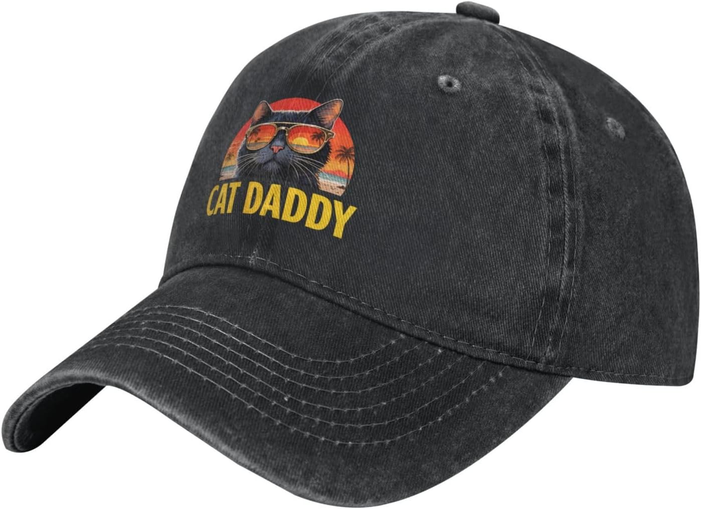 CAT DAD Men Women Black Visor Hat Adjustable Running Funny Truck Baseball Cap - Image 2