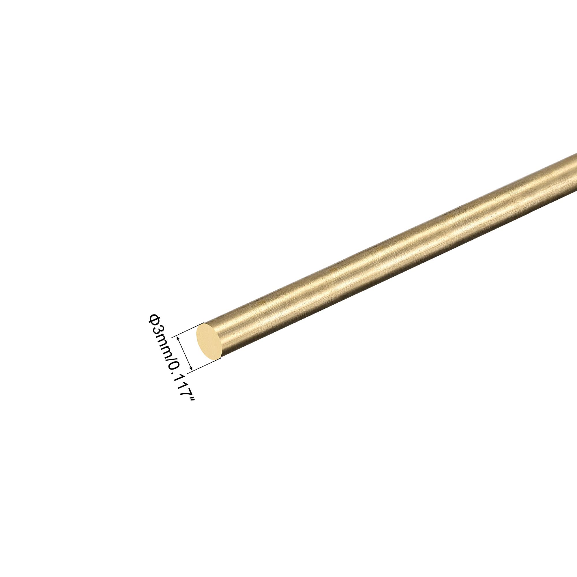 sourcing map Asta rotonda in ottone massiccio, diametro 2 mm, lunghezza 300 mm, barra per tornio per modellini RC aeroplano elicottero fai da te, confezione da 8 pezzi