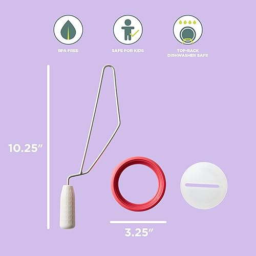 Miniatura 2 de Chef'n Agitador de mantequilla de maní natural, se adapta a la mayoría de tarros de mantequilla de maní y masón, rojoinoxidable
