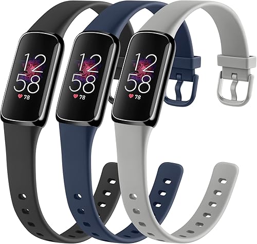 Paquete de 3 correas Fitbit Luxe compatibles con Fitbit Luxe para mujeres y hombres, correa de repuesto de silicona suave para Fitbit LuxeLuxe