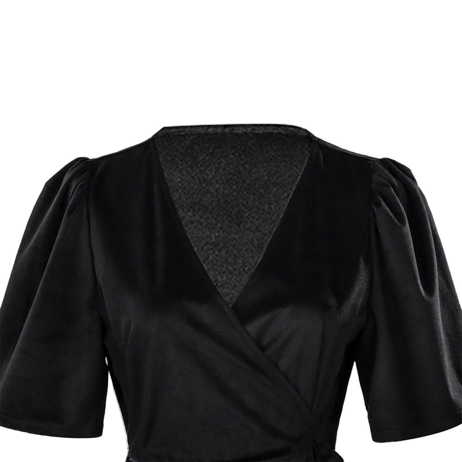 Vestido de invierno para mujer, cuello en V, manga corta, vestido de terciopelo, cintura alta, vestido de túnica, elegante, vestido de noche, vestido de baile, vestido de fiesta, vestido de