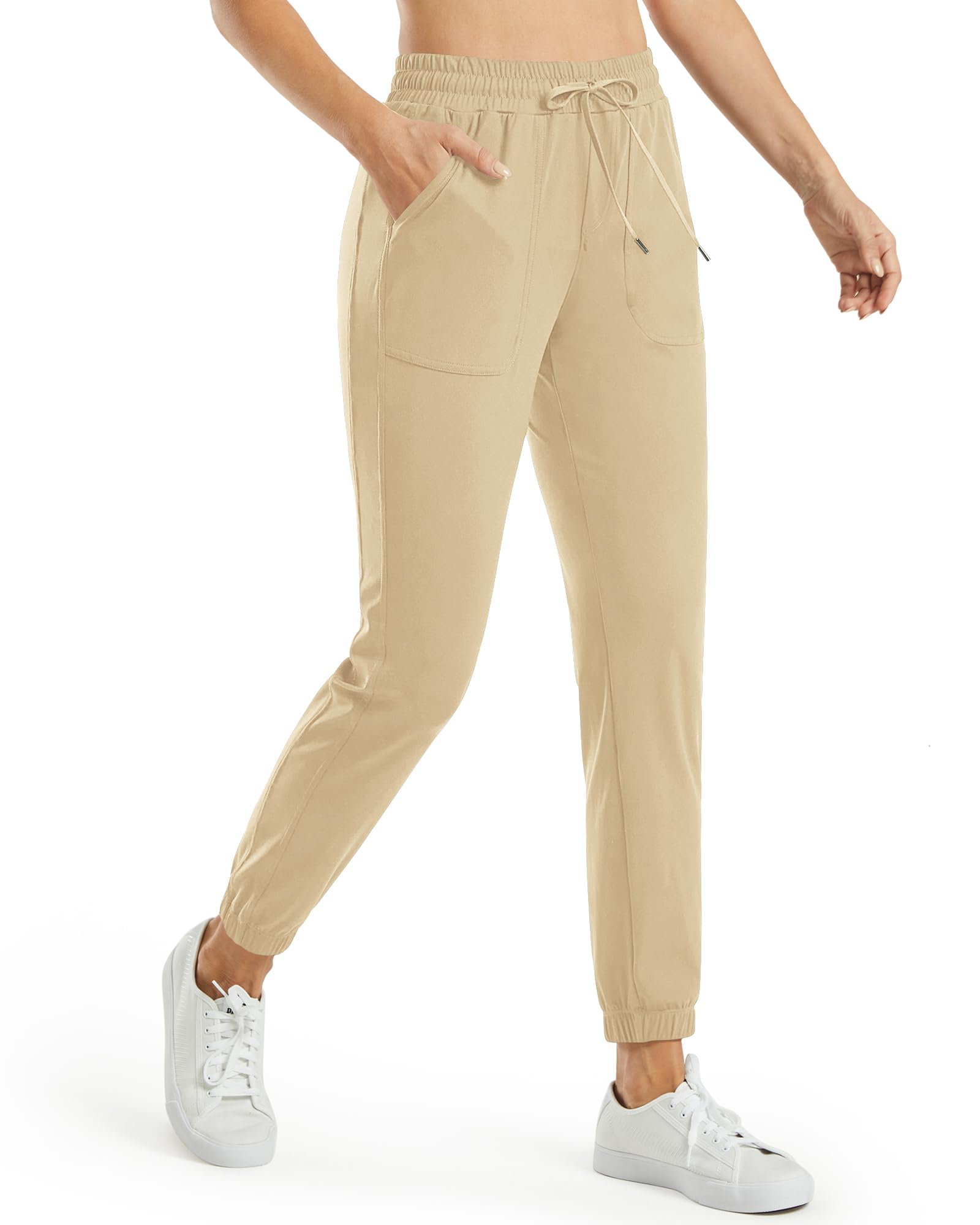 G4Free Pantalones quirúrgicos para mujer con bolsillos, cordones de ajuste, pantalones deportivos de golf, pantalones deportivos con cincha inferior, pequeño/regular/alto