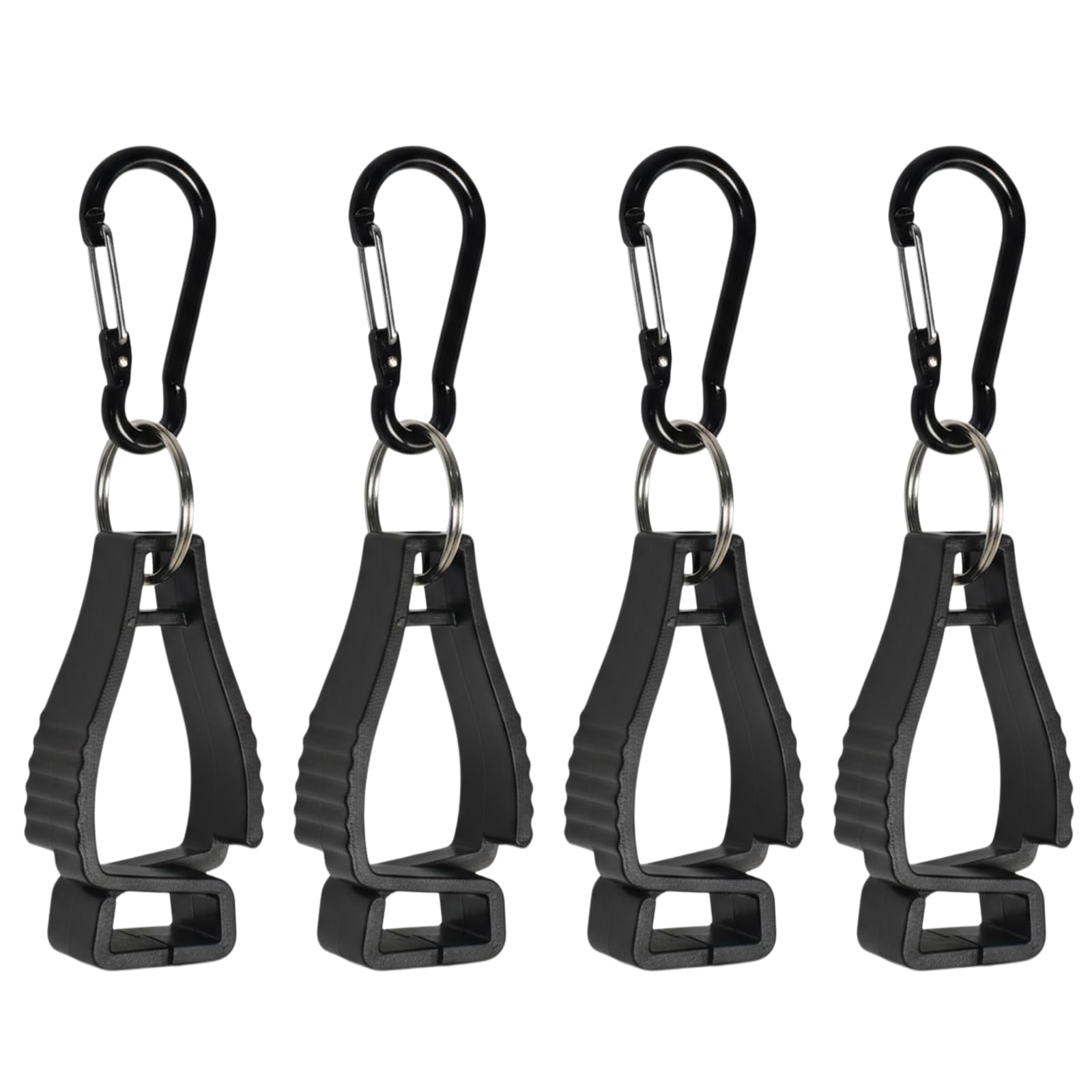 MXTIMWAN Clip per Guanti, 4 Pezzi Porta Guanti da Lavoro, Multifunzionale, Grabber per Guanti, Clip per Guanti con Moschettone Glove per Cappelli, Asciugamani (Nero