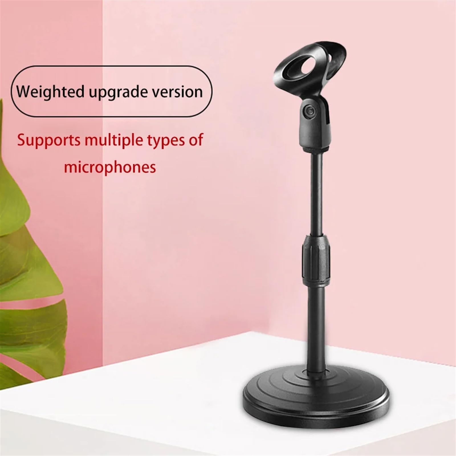 Socle de Bureau rétractable for Microphone, Disque de Bureau, Support de Microphone for Streaming en Direct, Supports de Bureau pour Le Chant，La Parole