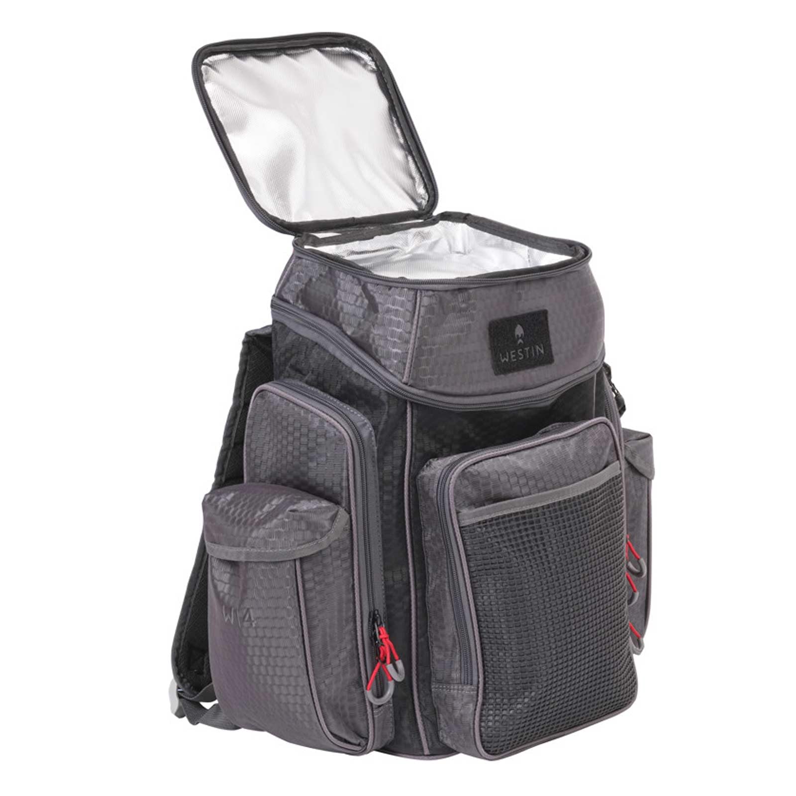 Westin W4 Backpack Plus 2 Boxes Large Titanium Black - Angeltasche, Kunstködertasche, Tasche für Kunstköder, Köderbox, Ködertasche zum Spinnfischen