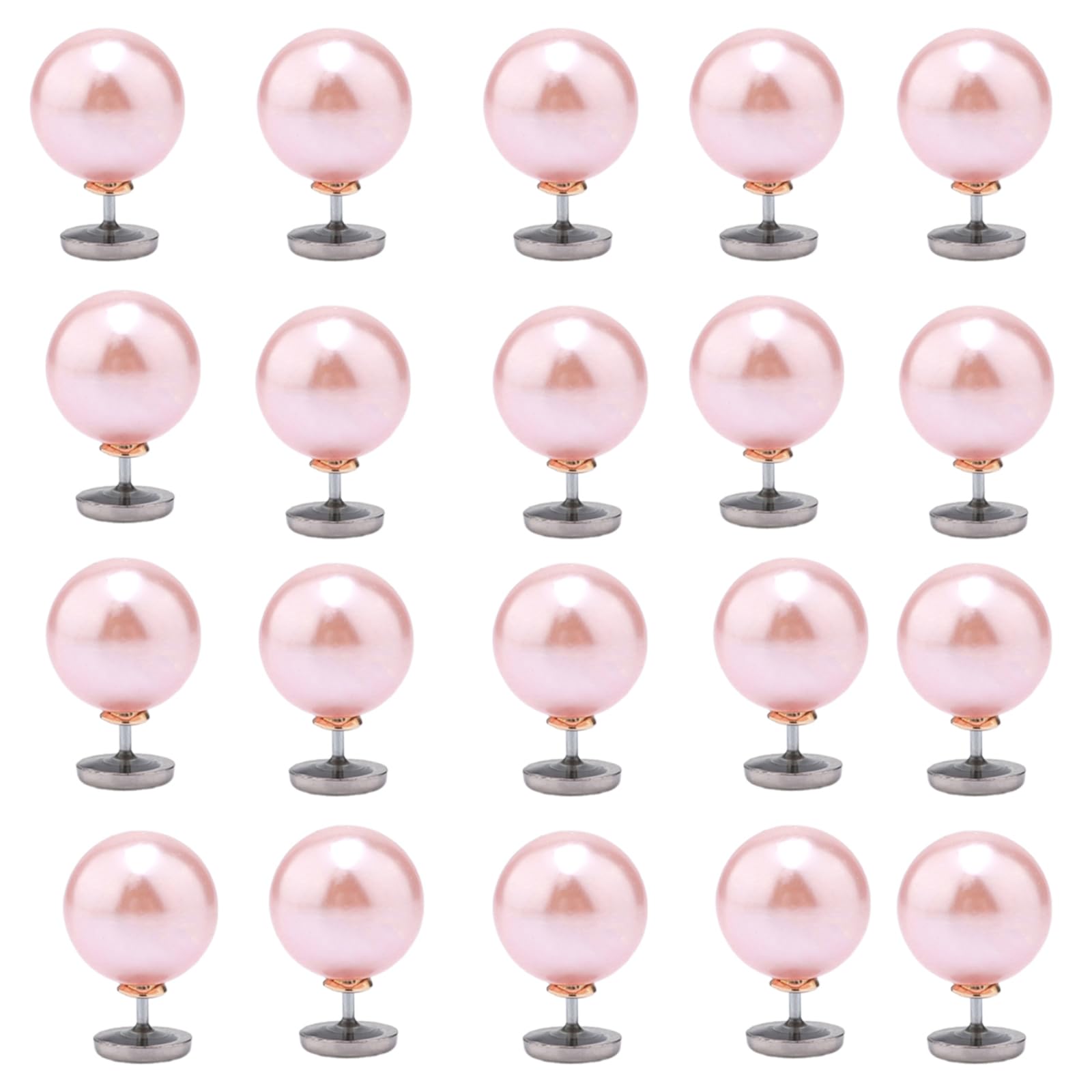Tsophreniq Alloy Pearls Button Flat Garment Fastening Clip Crafting Supplies for Enthusiasts Flat Base Clothing Clip