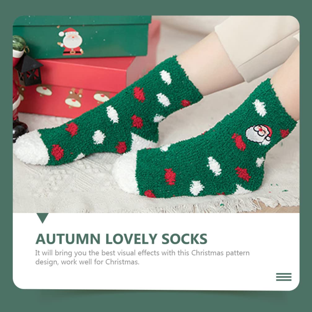 TOYANDONA 6 Paia Calzini Natalizi Calze Di Cotone Natalizie Calzini Da Notte Da Donna Calzino Di Capodanno Calzino Da Casa Calzini Accoglienti Bambino Vello Di Corallo Autunno Borsa Regalo