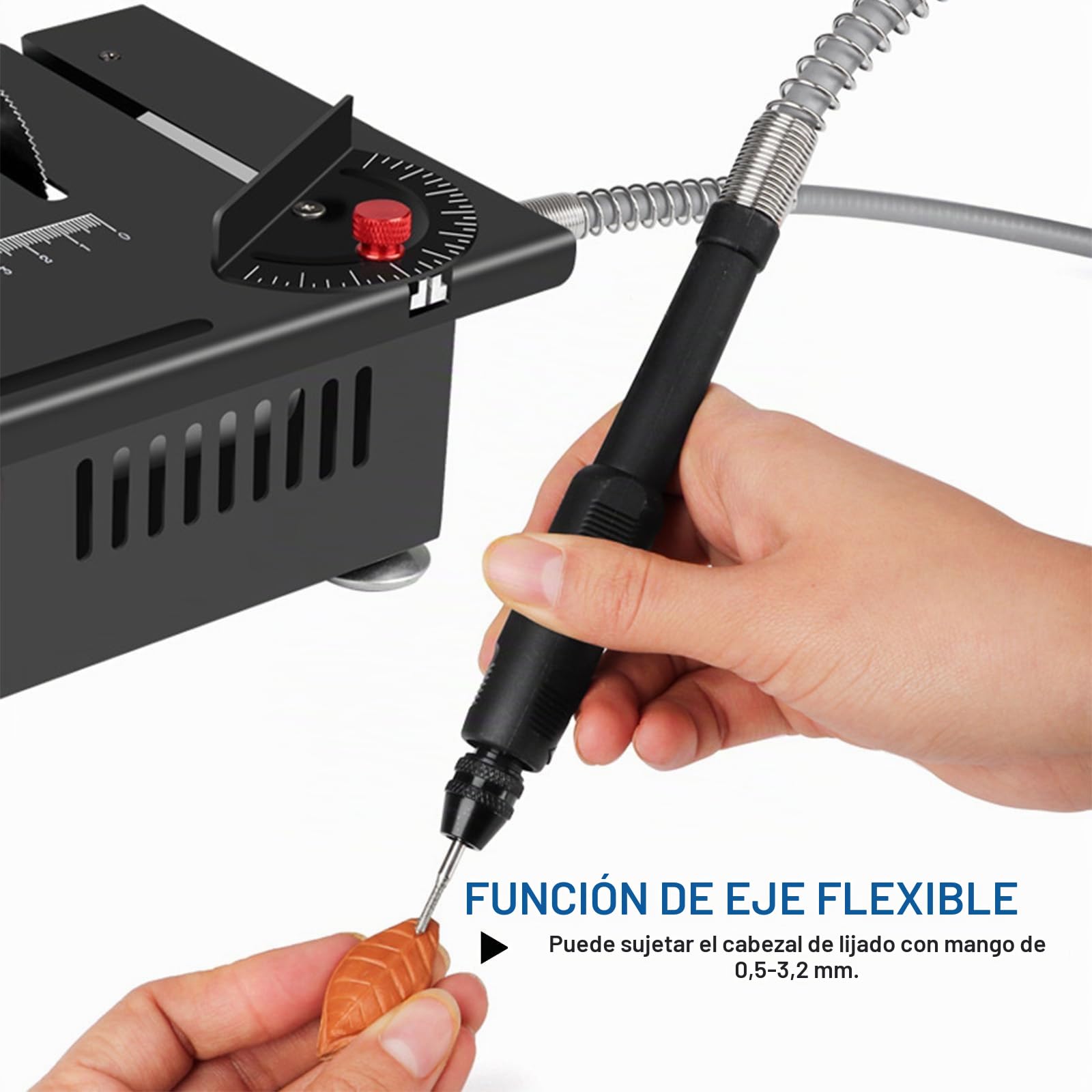 Sierra circular portátil de precisión, 7 velocidades, fuente de alimentación ajustable 0,1-16 mm, altura de hoja ajustable para manualidades y bricolaje