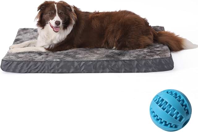 GUPPBF orthopädisches Hundebett für kleine und mittelgroße Hunde, abnehmbar und waschmaschinenfest, wasserdichtes Hundebett, Haustiermatratze, gemischte Farben, 75 cm x 50 cm x 7 cm product image