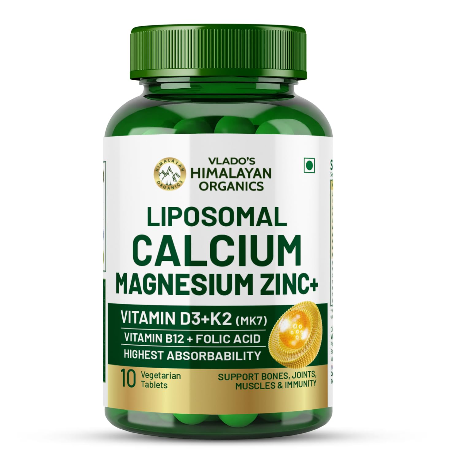 Vlado’s Himalayan Organics Plant Based Calcium Magnesium + Zinc - 10 Veg Tablets-picture-25