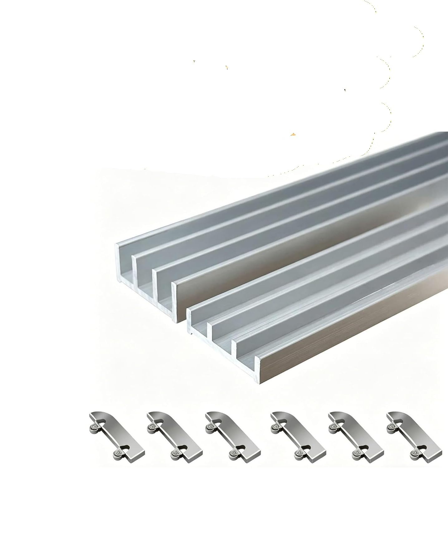 Dreischienen-Schiebetür-Hardware-Kit, robuste Aluminiumlegierung, 1 Set(110cm)
