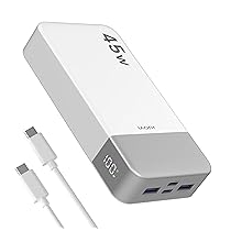 JUOVI Power Bank 20000mAh Portatile, 45W Powerbank Caricatore Portatile Ricarica Rapida, Batteria Portatile con Display Digitale USB C In&Out Compatibile con Phone, Laptop, Tablet PC J2621 (Bianco)
