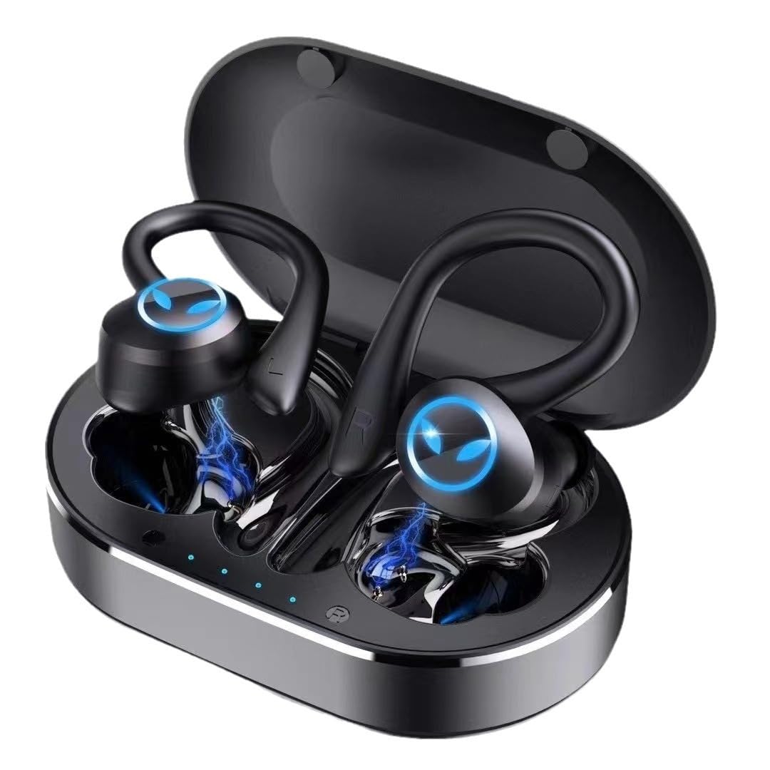 Wireless Bluetooth 5 3 Headphones Sport Earhook Earphones Light-Weight Earbud IPX7 Waterproof Touch Smart Sport Headset Built-in Mic