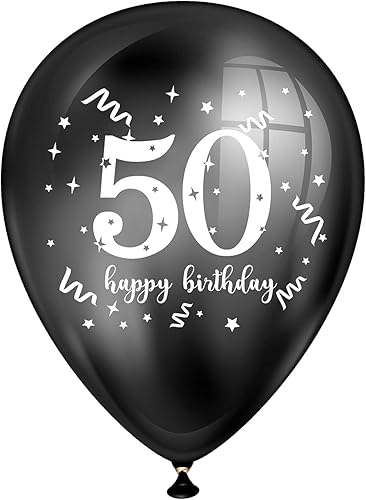 Miniatura 5 de Globos de fiesta de cumpleaños número 50 de 12 pulgadas, globos de 50 años, decoración de fiesta de cumpleaños temática de aniversario de 50 años