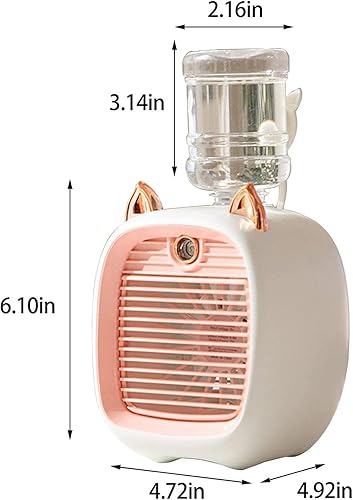 Miniatura 2 de VDZZ Ventilador de humidificación de aire acondicionado de agua turbo de escritorio, mini ventilador, ventilador USB, para el hogar, oficina,