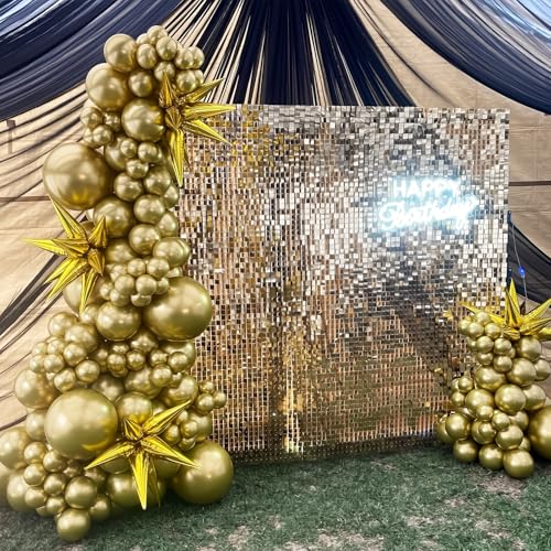 Image of 145pcs Metallic Gold Balloons Arch Kit Different Sizes of 18 12 10 5 Inch Chrome Gold Balloons Arch Kit for Baby Shower Gender Reveal Wedding Birthday Party Decorations