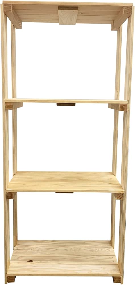 木製ラック 4段 ナチュラルシェルフ　北欧風(組み立て済み発送) Amazon｜天然 木製 ラック 【 4段 43×96×27cm】 棚 ナチュラル