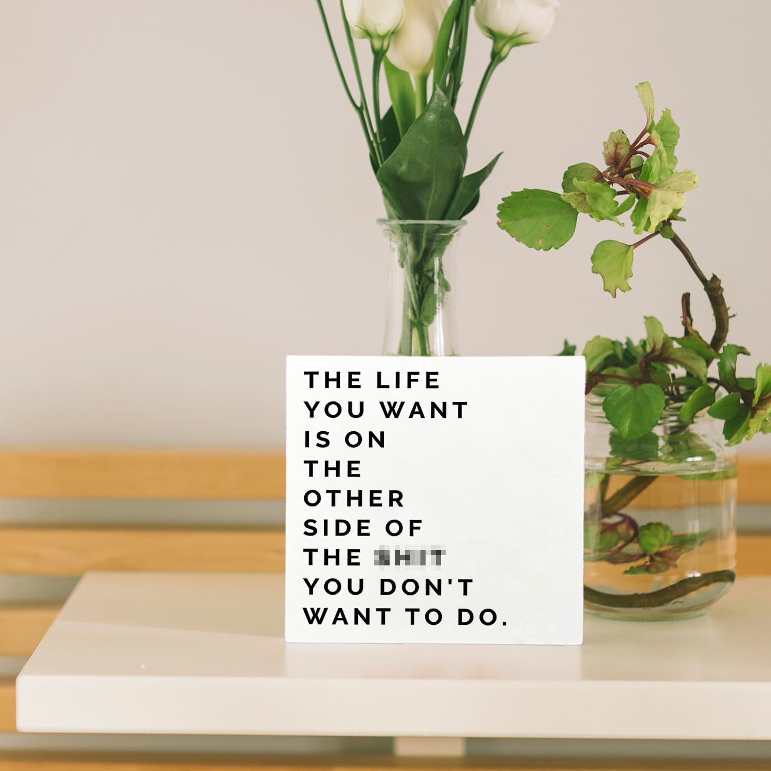 Panneau en bois inspirant de 12,7 cm, un cadeau de motivation pour vos collègues de bureau