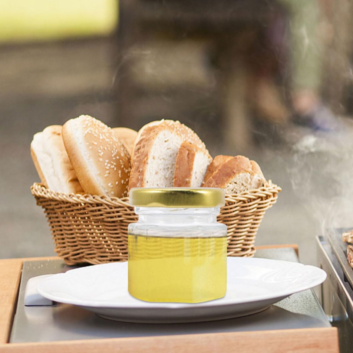 ULTECHNOVO 24 Stück Sechseckige Honiggläser 45ml aus Lebensmittelechtem Glas mit Dicht Schließendem Deckel als Kleine Marmeladengläser für Küche und Haushalt