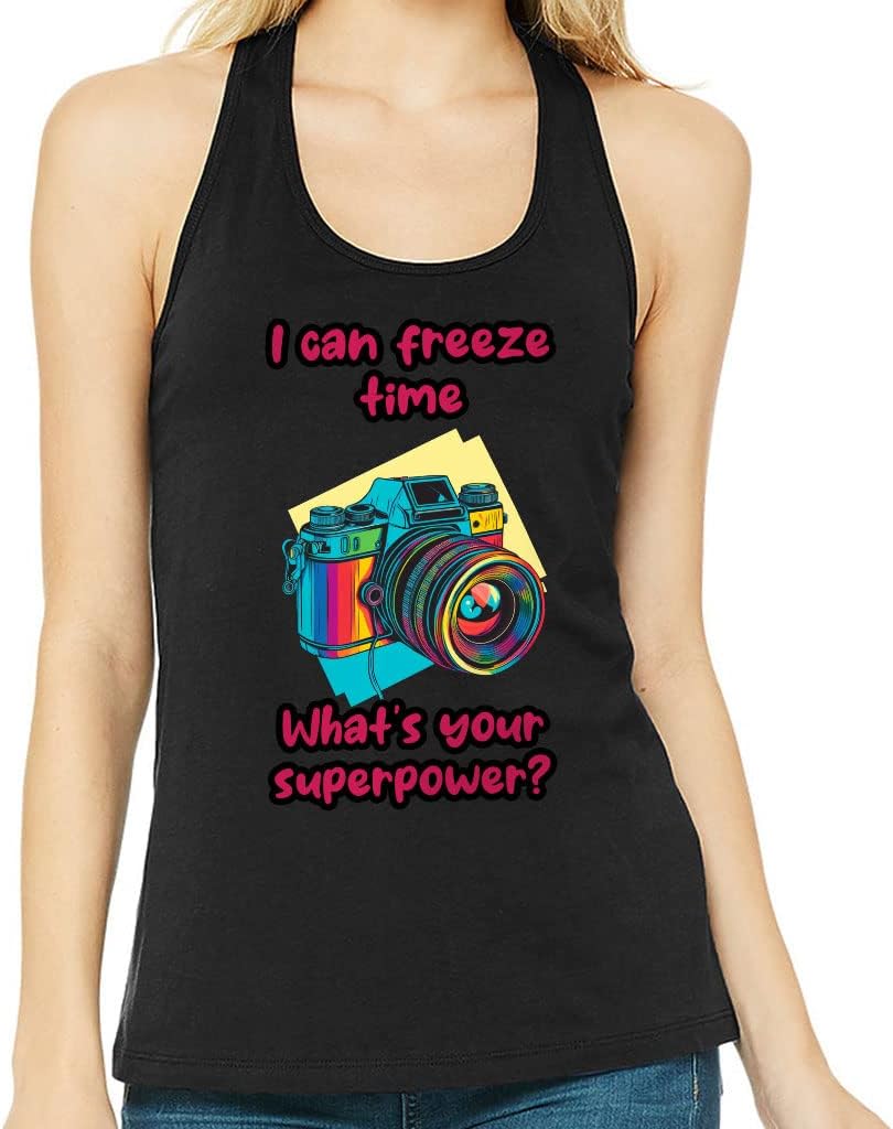 I Can Freeze Time Women's Racerback Tank - Colorful Tank Top - Beautiful Workout Tank