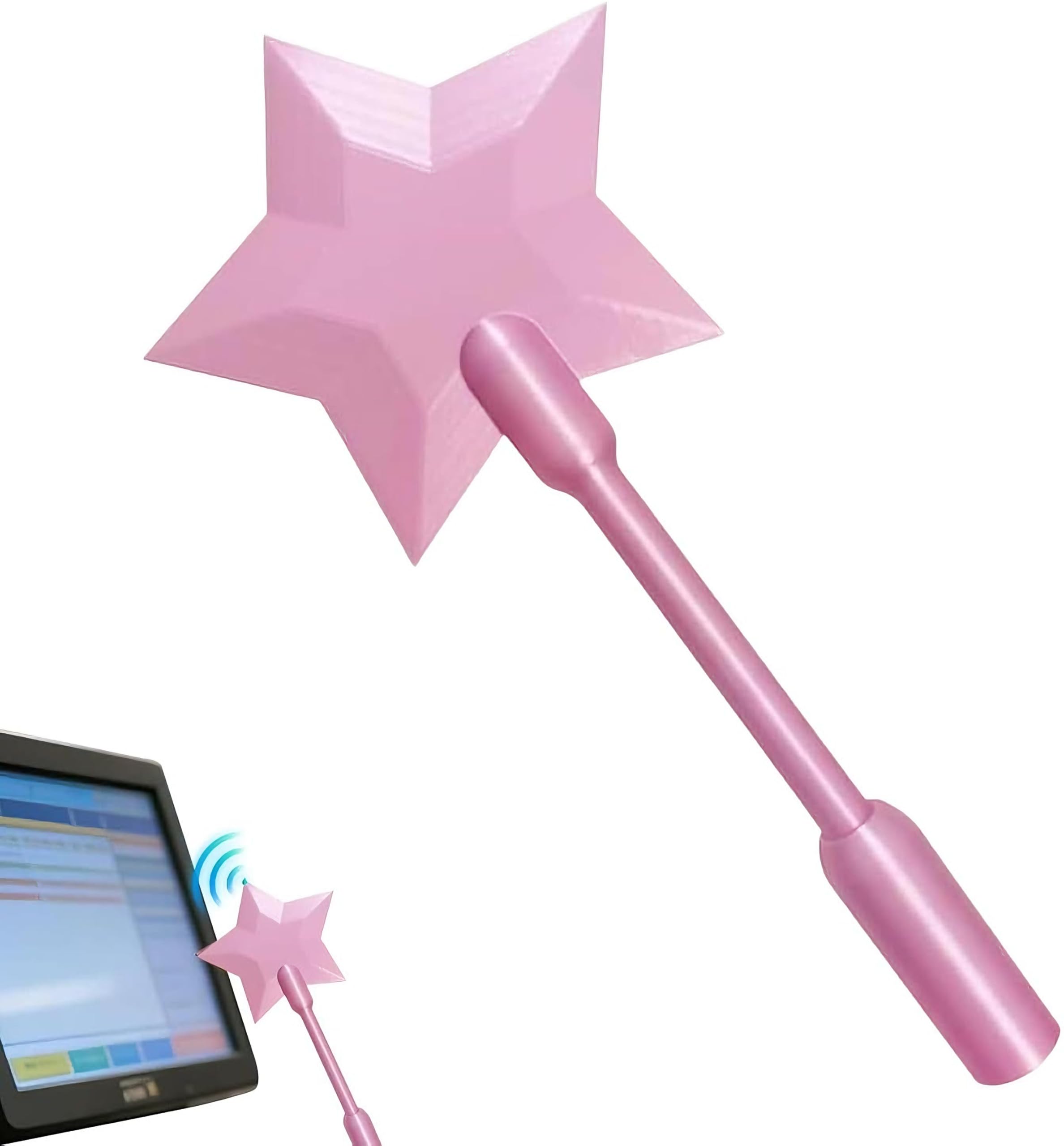 Embhlitfe Credit Card Wand, 3D Printed Star Magic Wands Contactless Payment Cards Holder Tap-to-Pay Wands Magic Wand Credit Card Holder for Kids Teens Adults Cosplay Magicians Performers (Pink)