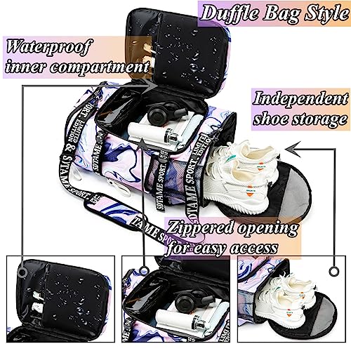 Image of Gym Duffle Bag Backpack,4‑Way Waterproof with Shoe Compartment Travel Hiking Laptop