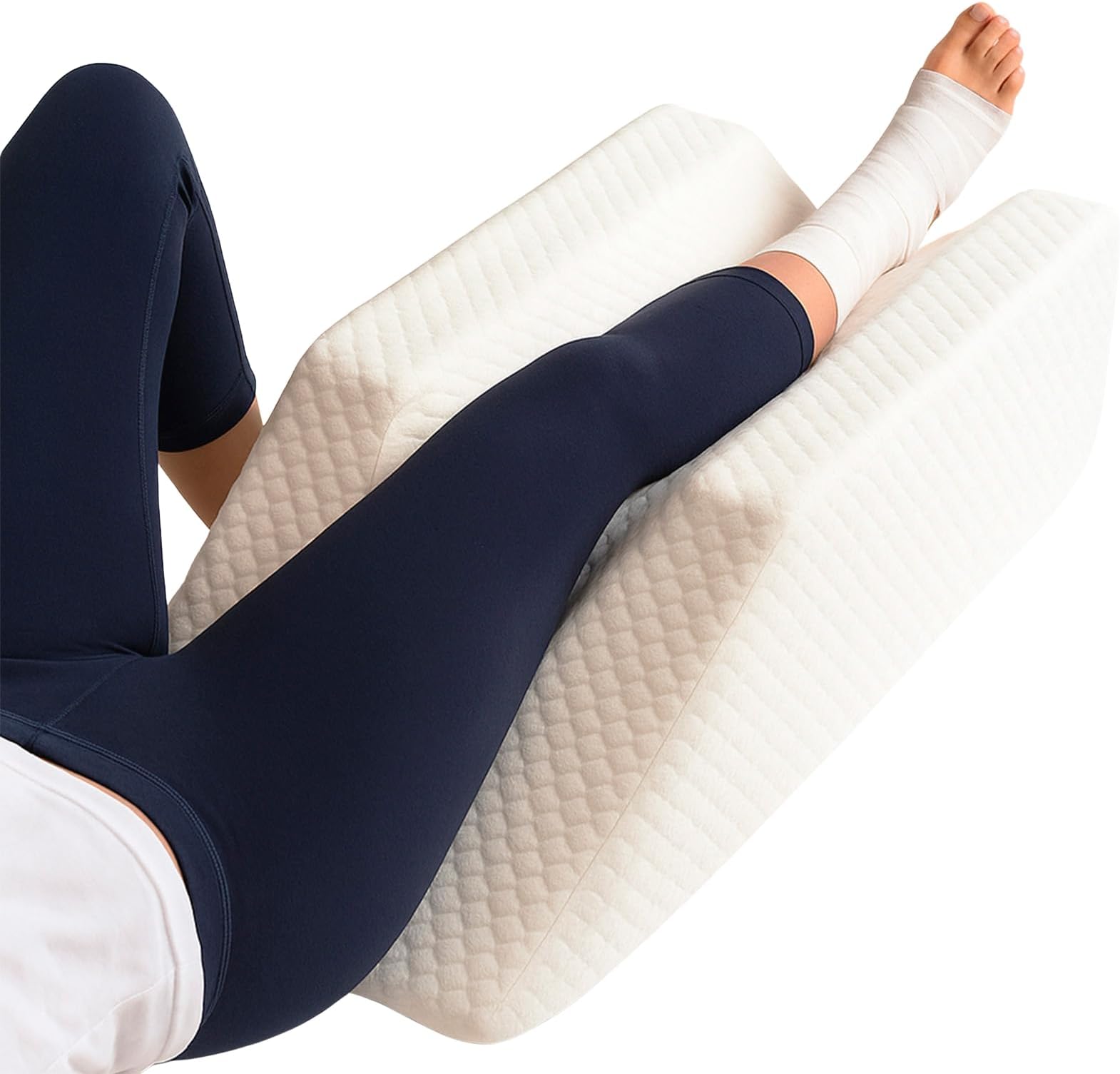 Leg Elevation Pillow- Leg Wedge for Knee, Swelling, Elevation, After Surgery Must Haves - Post Surgery, Knee Pain Relief - Breathable for Knee, Ankle and Foot - Improve Blood Circulation