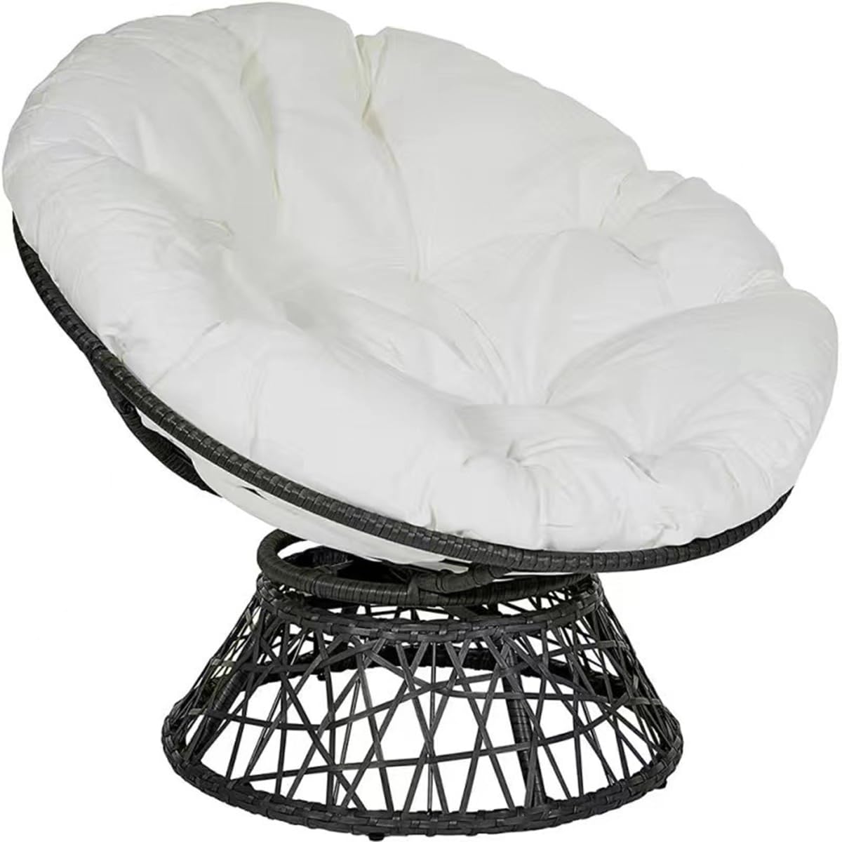 Cuscino per Sedia Rotondo Spesso, Cuscino Impermeabile per Sedia A Forma di Uovo, Cuscino per Sedia A Dondolo Spesso per Giardino, Balcone E Soggiorno,Bianca,80×08 80×08 Bianco