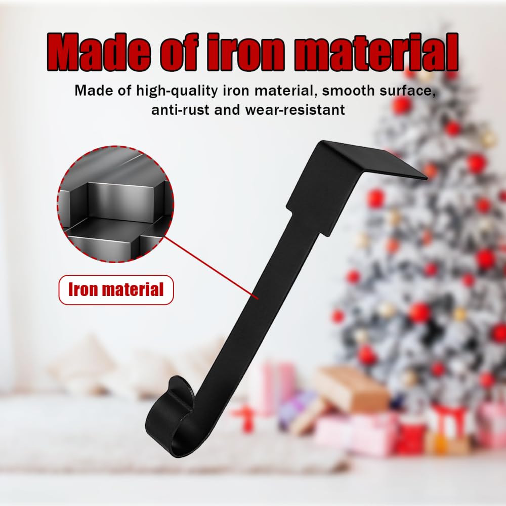 MiOYOOW Christmas Stockings Holder Hanger, 6PCS Non-Slip Fireplace Hanging Hooks Metal Hook Hangers for Christmas Stockings Bags Scarves Hats