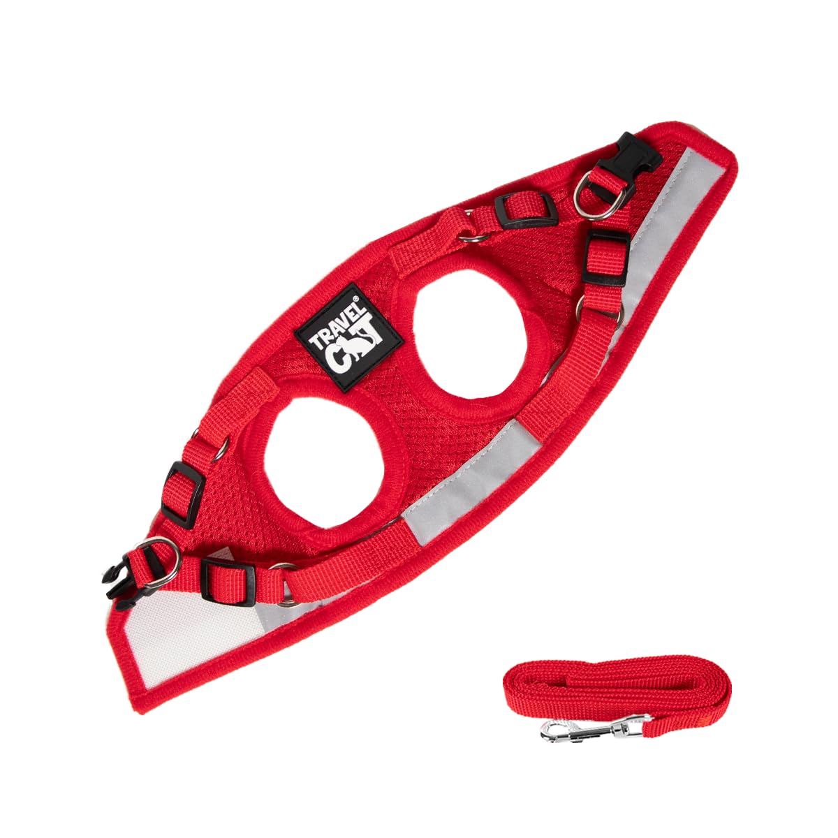 Juego de arnés y Correa de Viaje para Gato, arnés de Malla Ajustable y Correa Reflectante, Chaleco cómodo para Caminar para Gatitos para Caminar al Aire Libre, Senderismo (Mediano, Rojo)