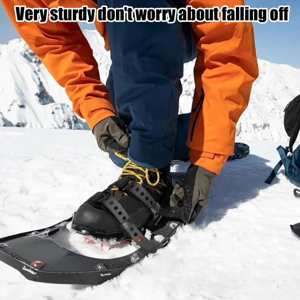 Lot de 4 Sangles de Rechange réglables, Sangles de Raquettes à Neige, Sangles pour Raquettes à Neige, Attaches réglables de 45 cm pour Bottes de Ski, pour Homme et Femme Ski, randonnée, Camping