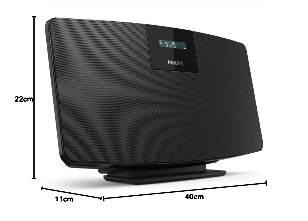 Philips DAB+ Radio M2505/10 Digital Radio (DAB+/UKW, Multipairing-Bluetooth, 3,5-mm-Audioeingang, 2,75-Zoll-Full-Range-Treiber, 10 W) Schwarz