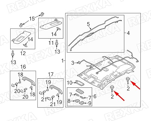 Miniatura 6 de Rexka 20 piezas de cierre de clip de retención de techo de cuarto de pilar GJ2168885B75 compatible con Mazda 2 Mazda 3 Mazda 5 Mazda 6 CX-3 CX-5