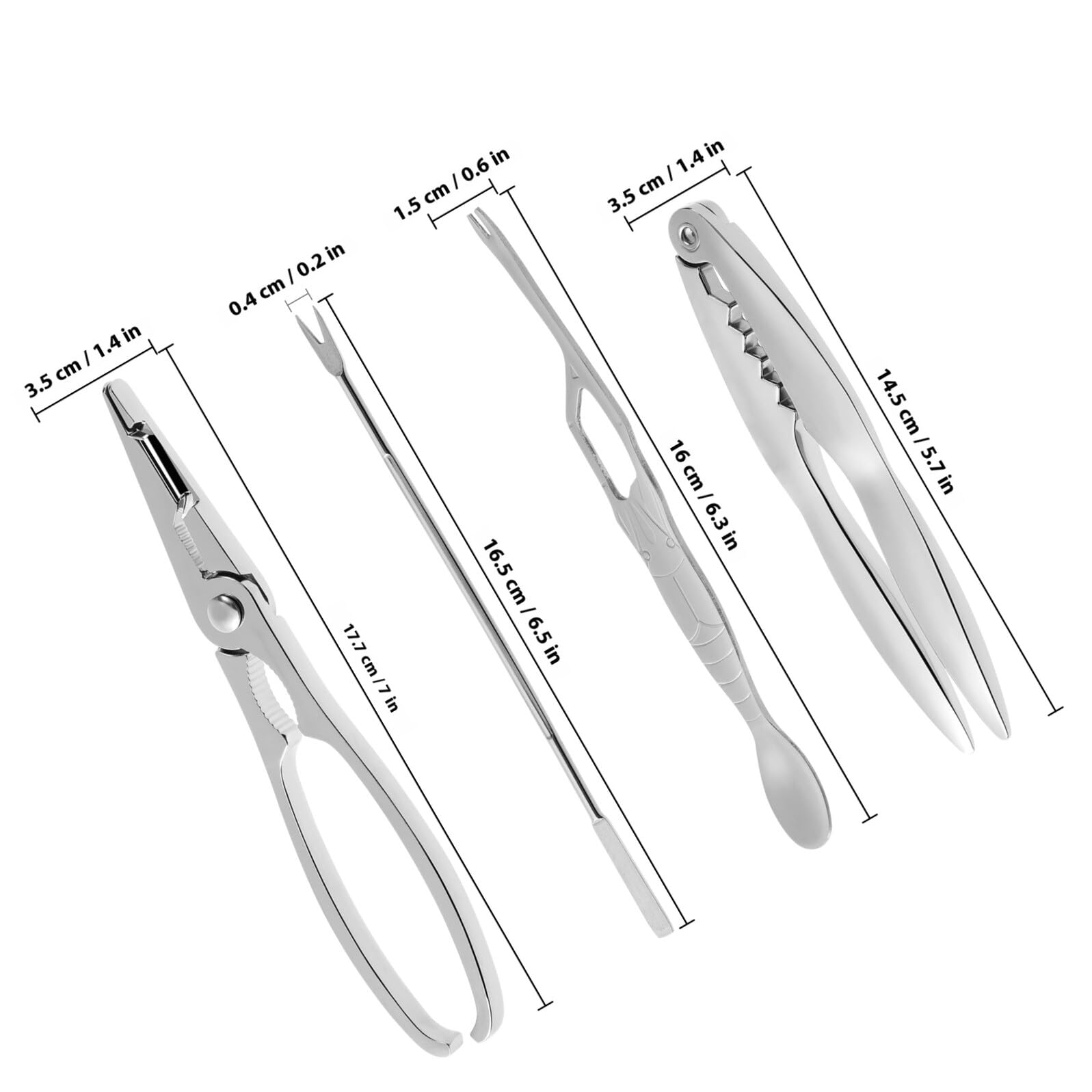 Set 6 Pezzi di Utensili per Aragosta e Granchio in Acciaio Inox Custodia, Dotato di Pinze e Spacca Chele, per Pranzi di Mare