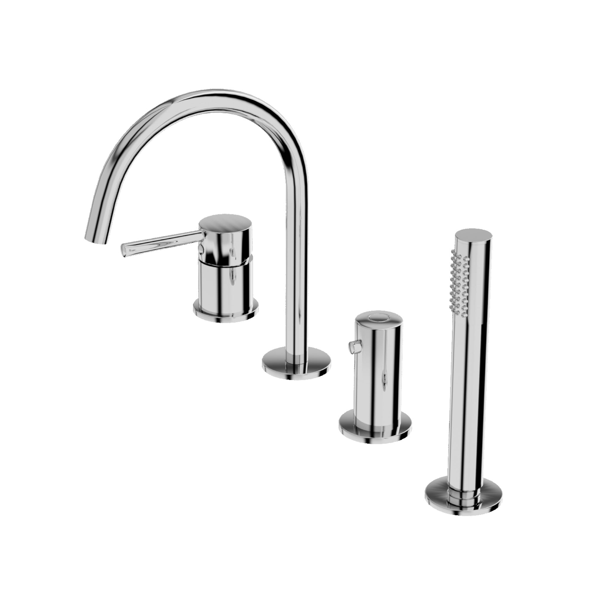 Lavita Orion Robinet de Baignoire 4 Trous Chromé | Design Luxueux Pour Salle de Bain