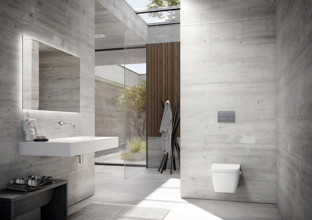 TECEsquare II WC-Betätigungsplatte Glas, für Zweimengentechnik, 9240824, Farbe: Glas weiß satiniert