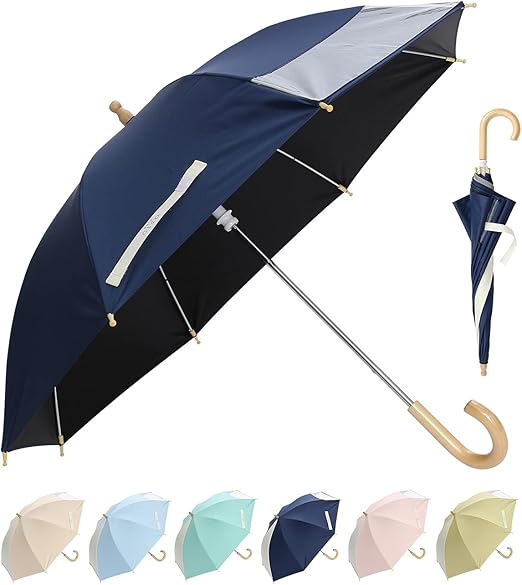 Amazon A S S A 子供傘 小学生 女の子 男の子 晴雨兼用 子ども日傘 Uvカット 100 遮光 遮熱効果 紫外線対策 熱中症予防 安心 安全設計 反射テープ 手開き ジャンプ傘 50 55 60cm 長傘 通販