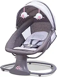 Mastela Cadeira Infantil Techno Rosa Com Balanço Automático Timer E Música Criança - Até 18Kg