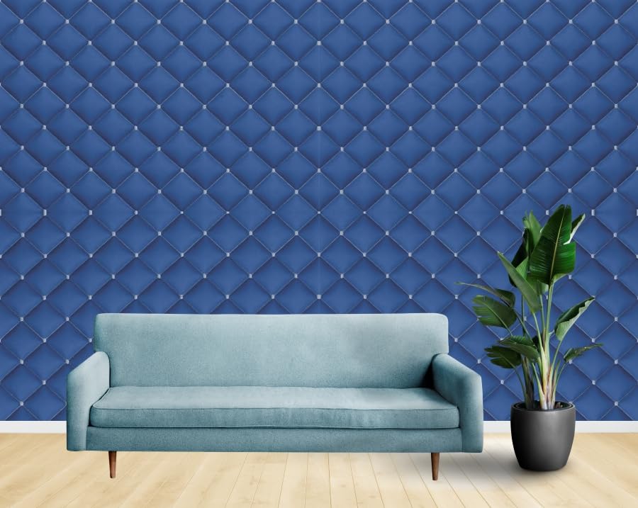 Image of Self-Adhesive 3D Decorative Abstract Wallpaper Specific Product for Bedroom, Living Room, Kids Room, Play Room, Office Wallpaper for Home Decor, Size (16x48 Inches Each Blue Strip)