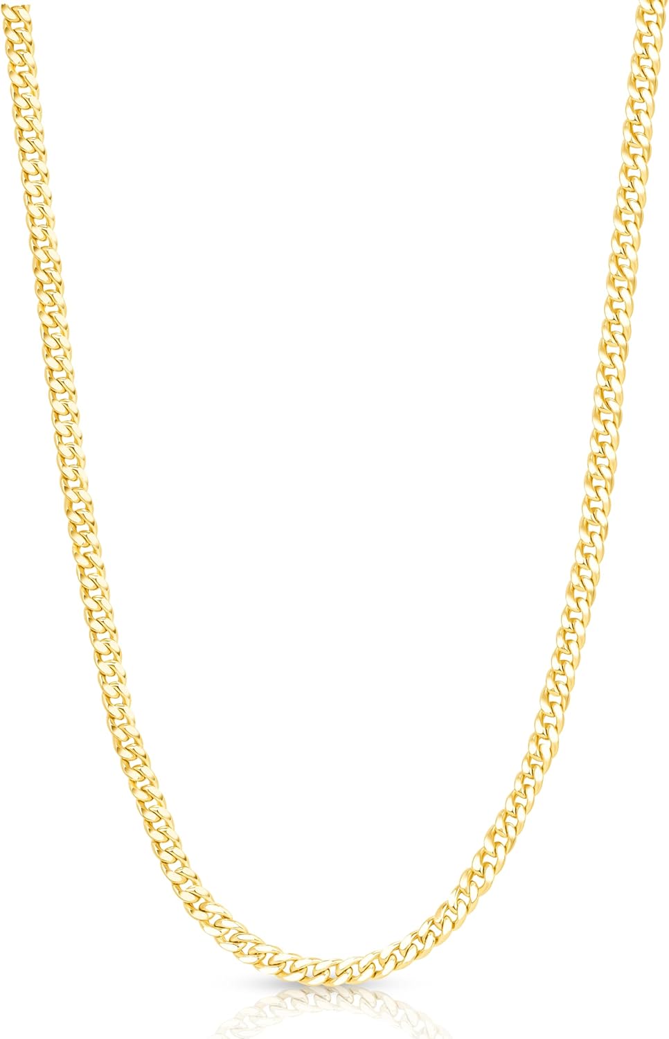 14k Gold Miami Cuban Chain Necklace for Women & Men (3mm-5mm Width, 16-24" Length) - Cadenas de Oro Puro de 14K - Image 2