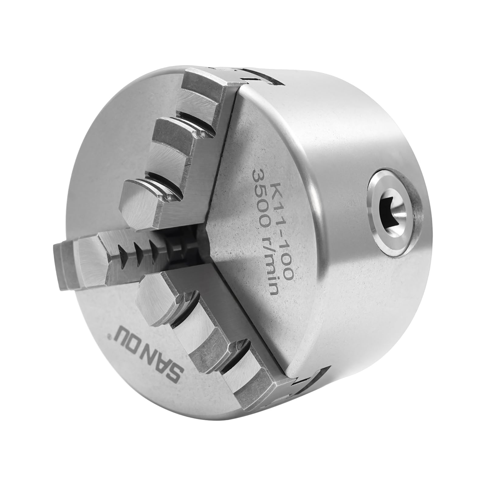 Mandrino rotante autocentrante biusgiyeny, 3 ganasce, campo di serraggio 100 mm, fodera per tornio in acciaio, compatibile con tornio, fresatrice, trapano, rettificatrice