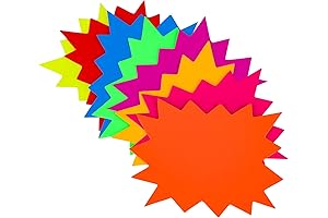 Neno Fluorescent 400-Piece Starburst Sign System for Retail Stores (3.6 x 2.8 inches)