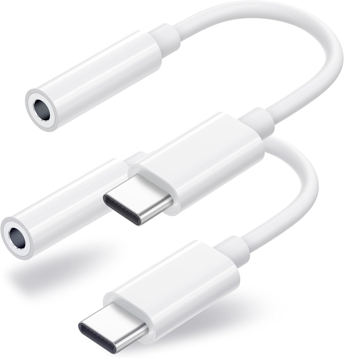 2 Pack USB C to 3.5mm Headphone Jack Adapter, USB C to Aux Audio Dongle Cable Cord Compatible with iPhone 16/15 Pro/15 Pro Max, iPad Pro, MacBook, Samsung S21-24, Pixel 7/6/5