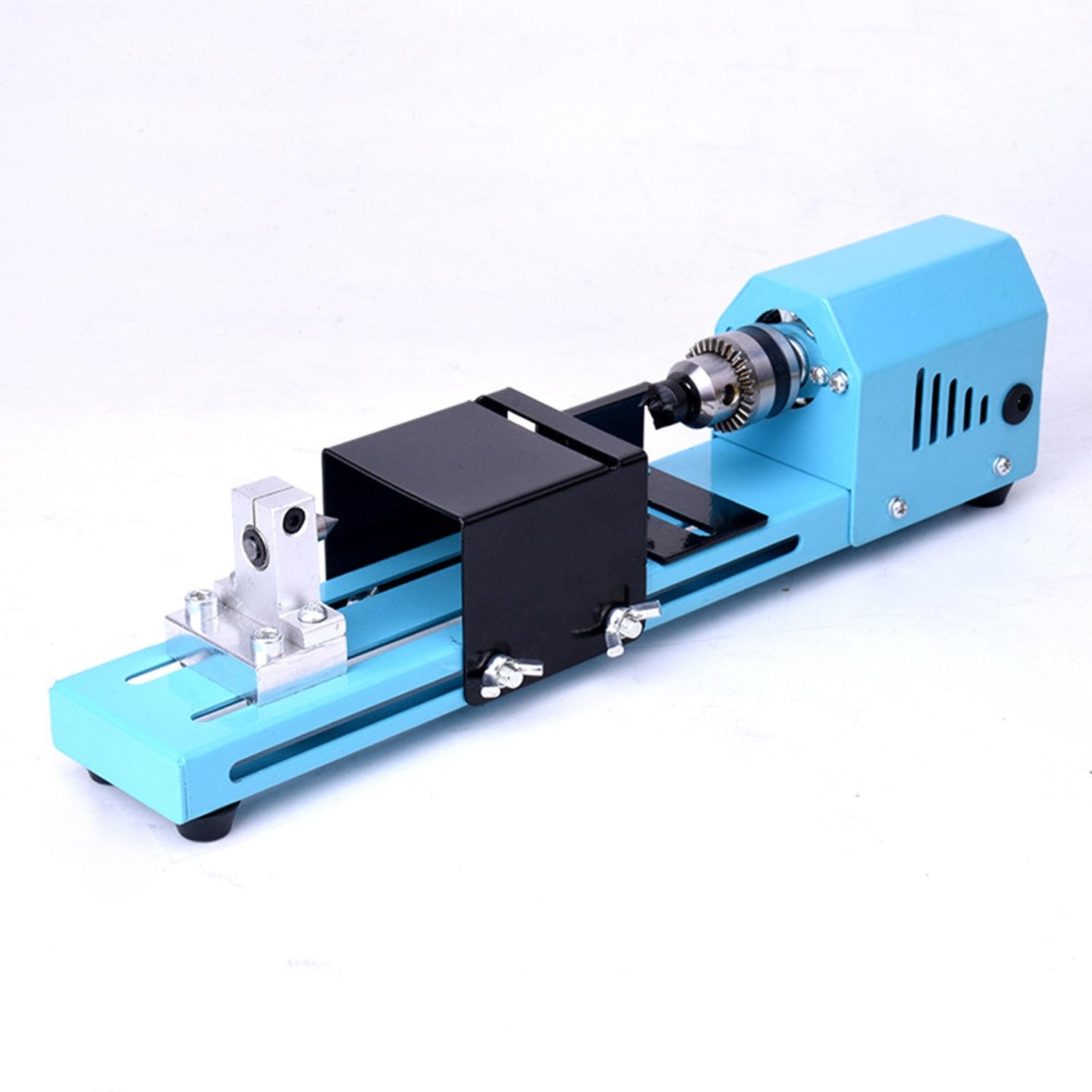 Mini torno de 150 W CC, 12-24 V, for metalurgia y carpintería, con mandril de precisión, ventilador y velocidad ajustable de 4000 a 7000 RPM.